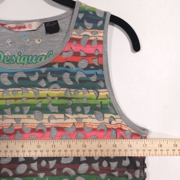 Desigual Women's PHOENIX Multicolored Overlay CutOut Mini Dress Size Medium - Picture 8 of 15